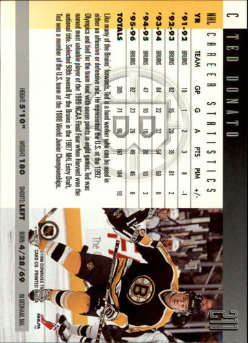1996-97 Donruss Playerkarte #211 Ted Donato – Boston Bruins