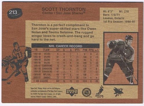 01-02 UD Vintage #213 Scott Thornton San Jose (Base-Card)
