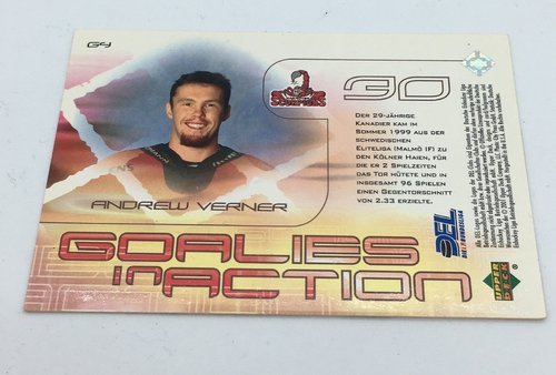 DEL Playerkarte 2001/2002 – Andrew Verner – Hannover Scorpions – Sonderkarte #G4