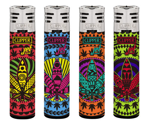 Clipper Jet Feuerzeugset Mandaleaves – 4 Stück