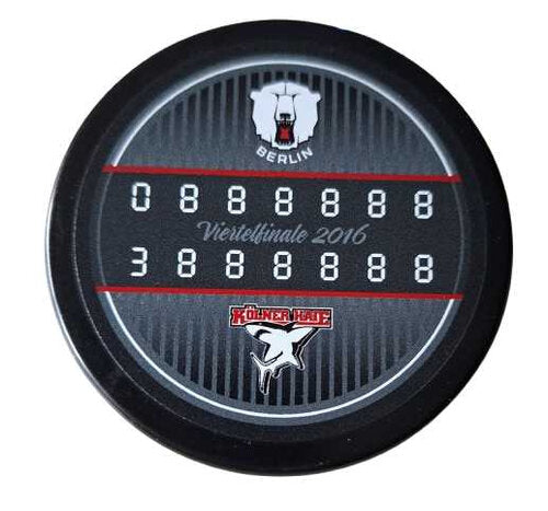 DEL Playoffs 2016 Puck Eisbären Berlin vs Kölner Haie beidseitig bedruckt