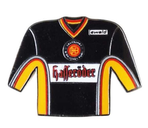DEB Eishockey Trikot Pin Schwarz aus Sammlerauflösung