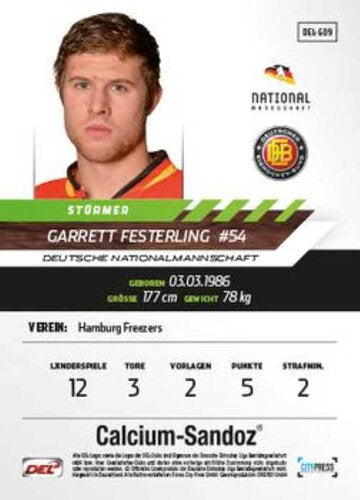 Playerkarte 2013/2014 #DEL-609 Garrett Festerling Nationalteam
