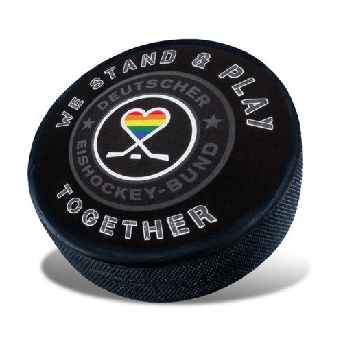DEB Eishockey Fanpuck Pride – Hochwertiger Vulkanisierter Hartgummipuck 7,62 cm