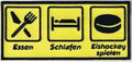 Eishockey Aufnäher Essen Schlafen Spielen Patch 13x6 cm