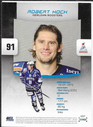 Playerkarte 2009/2010 #IC07 Robert Hock Iserlohn Roosters (Ice Carvers)