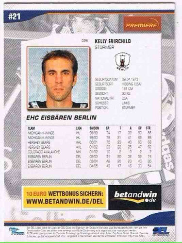 Playerkarte 2005/2006 #026 Kelly Fairchild Eisbären Berlin