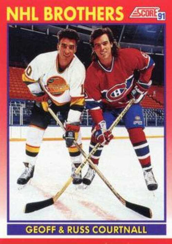 Geoff & Russ Courtnall NHL Playerkarte 1991/92 Score #270 BRO  Vancouver Canucks-Montreal Canadiens