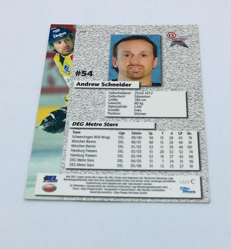 Playerkarte 2006/2007 #244 Andrew Schneider DEG Metrostars