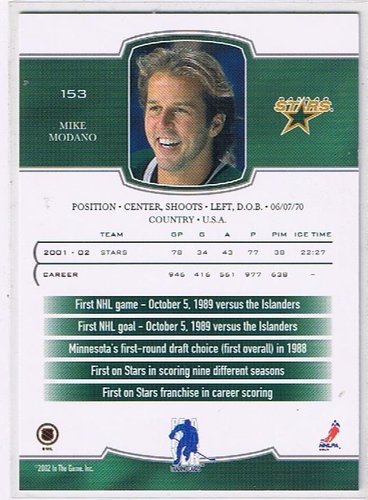 Mike Modano Spielerkarte – BAP First Edition 2002/03 Dallas Stars