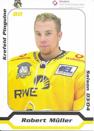 Autogrammkarte Krefeld Pinguine 2003/04 Robert Müller 7x9,5 cm