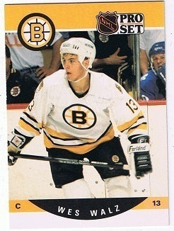 1990-91 Pro Set #589 Wes Walz Boston Bruins (Rookie Card)