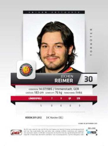 Jochen Reimer Playerkarte 2011/2012 #DEL-388 Deutsche Nationalmannschaft
