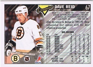 1993-94 OPC Premier Gold #67 David Reid Boston Bruins