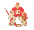 Calgary Flames Goalie Pin 30x30 mm – Eishockey Ansteckpin mit Schmetterlingsverschluss