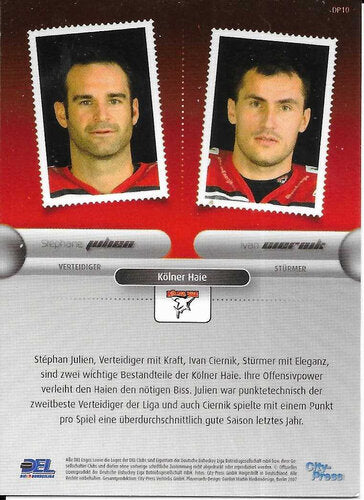 Stephan Julien & Ivan Ciernik Playerkarte 2007/2008 Double Pack Kölner Haie