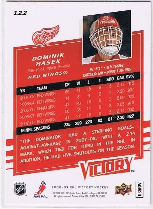 Upper Deck Victory 2008/2009 Dominik Hasek Red Wings