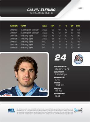 Calvin Elfring Playerkarte 2009-2010 Straubing Tigers #382