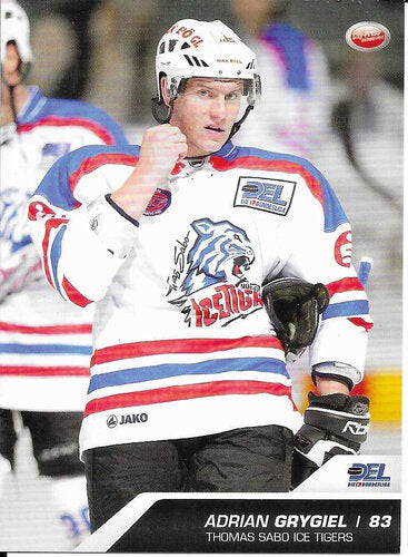 DEL Playerkarte Saison 2009/2010 – Adrian Grygiel – Thomas Sabo Ice Tigers – City Press – Nr. 369