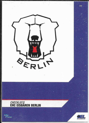 2004/05 Playercards #299 Eisbären Berlin CL Checkliste