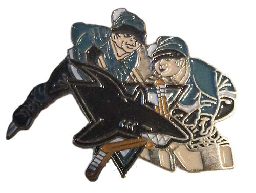 Eishockey Pin San Jose Sharks – Spieler & Hai Motiv, 35 x 25 mm