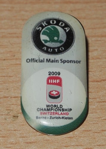 Eishockey WM 2009 Skoda Sponsor Pin IIHF Butterflyverschluss