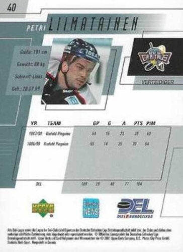 Upper Deck DEL 2000/01 #40 Petri Liimatainen Berlin Capitals