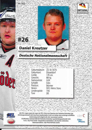 Daniel Kreutzer Playerkarte 2006/2007 #PA002 Parallel Deutsche Nationalmannschaft