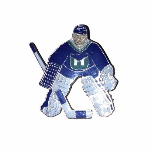 Hartford Whalers Goaliepin 30x30 mm – Sammlerpin mit Schmetterlingsverschluss