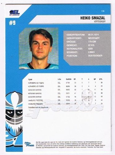 Playerkarte 2004/2005 #136 Heiko Smazal Hamburg Freezers