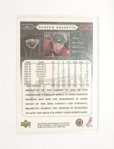 Upper Deck Victory 2005/2006 #98 Andrew Brunette Minnesota Wild