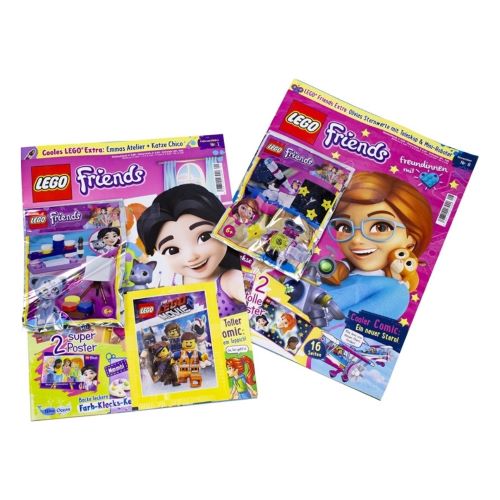 Inhalt der Blue Ocean LEGO Friends Wundertüte Süße-Freundschaft mit Magazinen, Postern, Comics und exklusiven LEGO Spielsets
