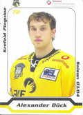 Autogrammkarte Alexander Dück Krefeld Pinguine Saison 2003/2004 7x9,5 cm