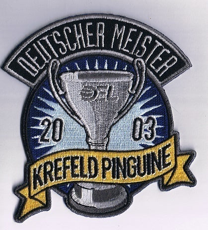 Stickabzeichen Deutscher Meister 2003 Krefeld Pinguine