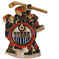 Edmonton Oilers Eishockey-Pin – Drei Spieler mit Logo, 30x40 mm