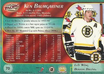 1998-99 Pacific #70 Ken Baumgartner Boston Bruins