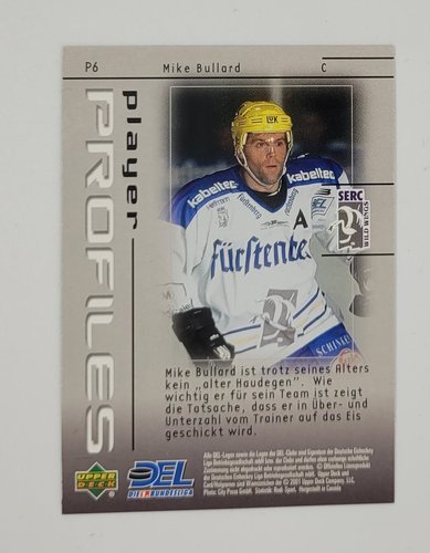 DEL 2000/01 Player Profiles – Mike Bullard P6 Schwenninger Wild Wings
