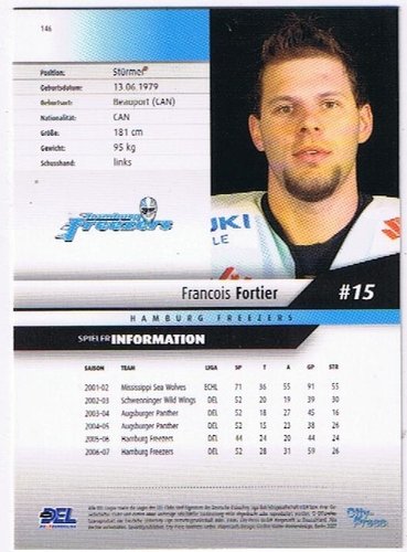 DEL 2007/2008 Francois Fortier Hamburg Freezers