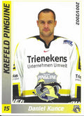 Autogrammkarte Daniel Kunce – Krefeld Pinguine 2001/2002