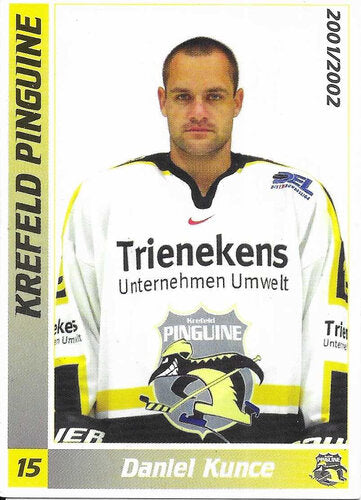 Autogrammkarte Daniel Kunce – Krefeld Pinguine 2001/2002