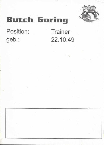 Autogrammkarte Butch Goring Krefeld Pinguine Saison 2003/2004 7x9,5 cm