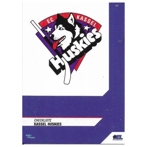 Vorderseite der Eishockey-Sammelkarte #327 Checkliste Kassel Huskies aus der DEL-Saison 2004/2005.