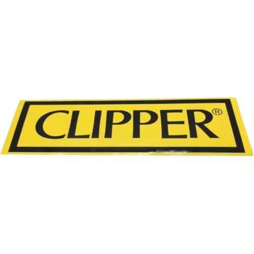 Klassischer gelb-schwarzer Clipper Logo Aufkleber für Feuerzeug Sammler