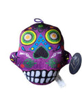 Bunter Plüsch-Totenkopf „Día de los Muertos“ – Kuscheltier & Deko in Lila mit mexikanischem Design