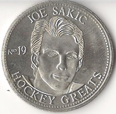 1996-97 Got-Um NHLPA Hockey Greats Coins #19 Joe Sakic - Colorado Avalanche
