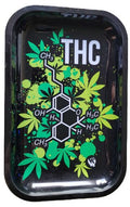 Clipper Rolling Tray small Motiv "THC Molecule"