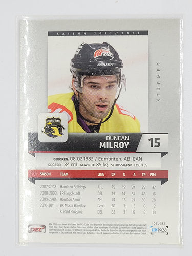 Playerkarte 2011/2012 #DEL-352 Duncan Milroy  Krefeld Pinguine