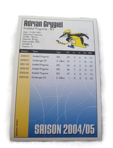 Autogrammkartensatz Krefeld Pinguine 2004/2005 originalverpackt