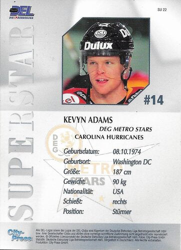 Playerkarte 2004/2005 #SU22 Kevyn Adams DEG Metrostars (Superstar)