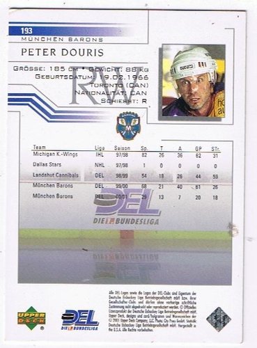 DEL Playerkarte 2001/2002 #193 Peter Douris München Barons